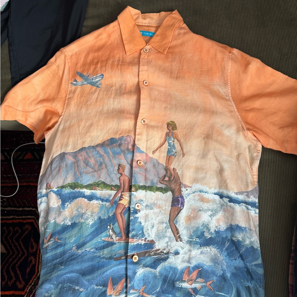 Tori Richard Orange Button-Up Shirt